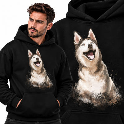 BLUZA Z KAPTUREM ZWIERZĘTA HUSKY